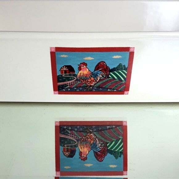 Debco Ceramic Vintage CottageCore Rooster Casserole Baking Dish 14 Lx7 Deep - Picture 3 of 9